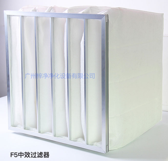 F5級(jí)袋式中效過濾器主要用于商業(yè)大樓、劇院、車站。